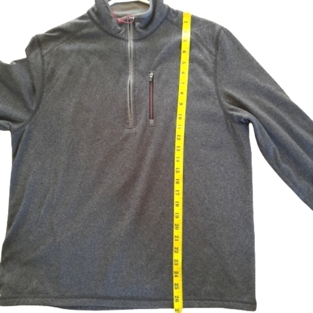 G.H. Bass & Co Explorer Mens fleece sweater 1/4 Zip Medium Gray chest Zi… - Picture 7 of 9